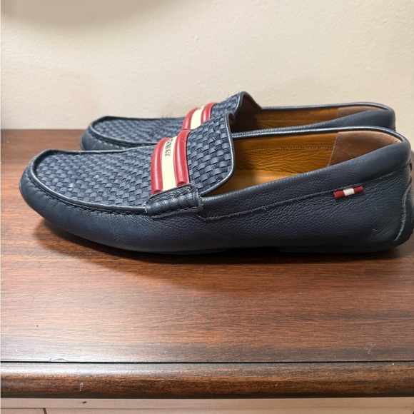 Bally Driving Loafers Mens Blue Leather Sz 11 Pinton - Picture 8 of 11
